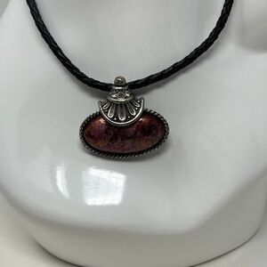 Chico’s necklace on leather cord.